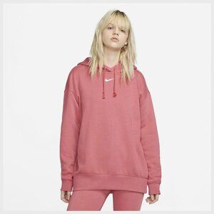 Nike WMN Archaeo Pink Sportswear Essential Collection Fleece Oversized Hoodie S
